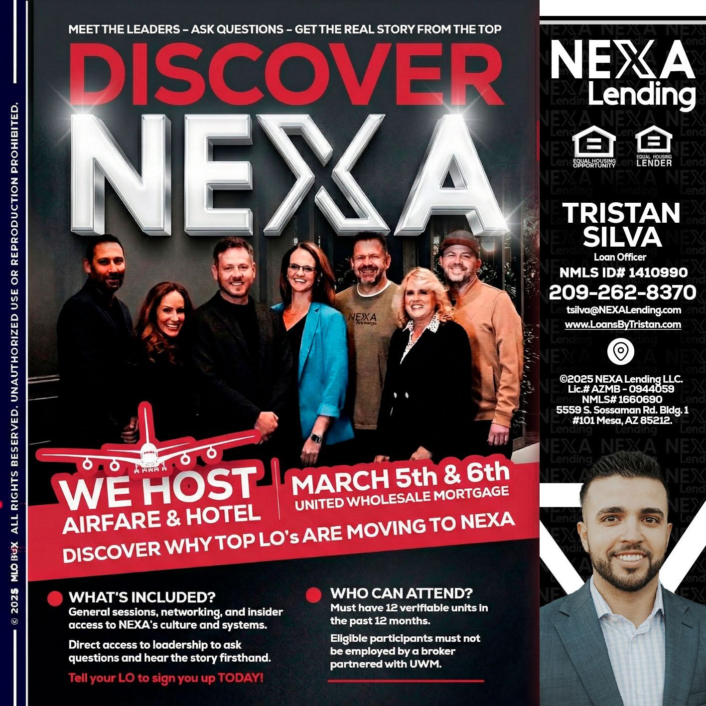 DISCOVER NEXA - Tristan Silva -Loan Officer