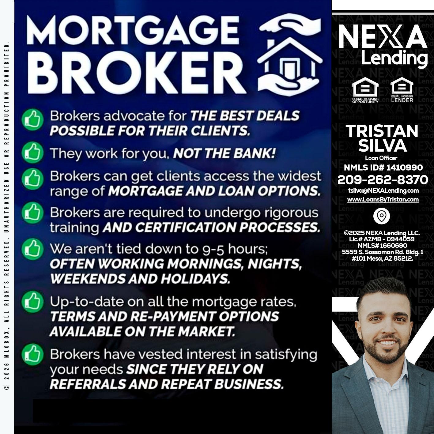 MORTGAGE BROKER - Tristan Silva -Loan Officer