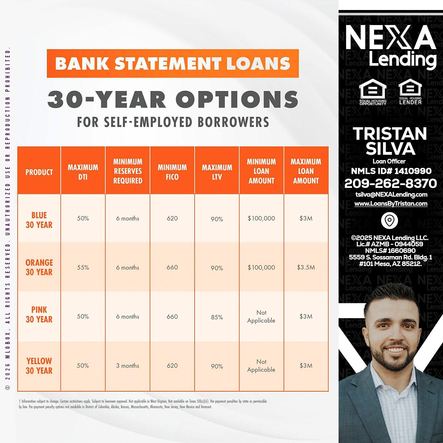30 YEARS OPTIONS - Tristan Silva -Loan Officer