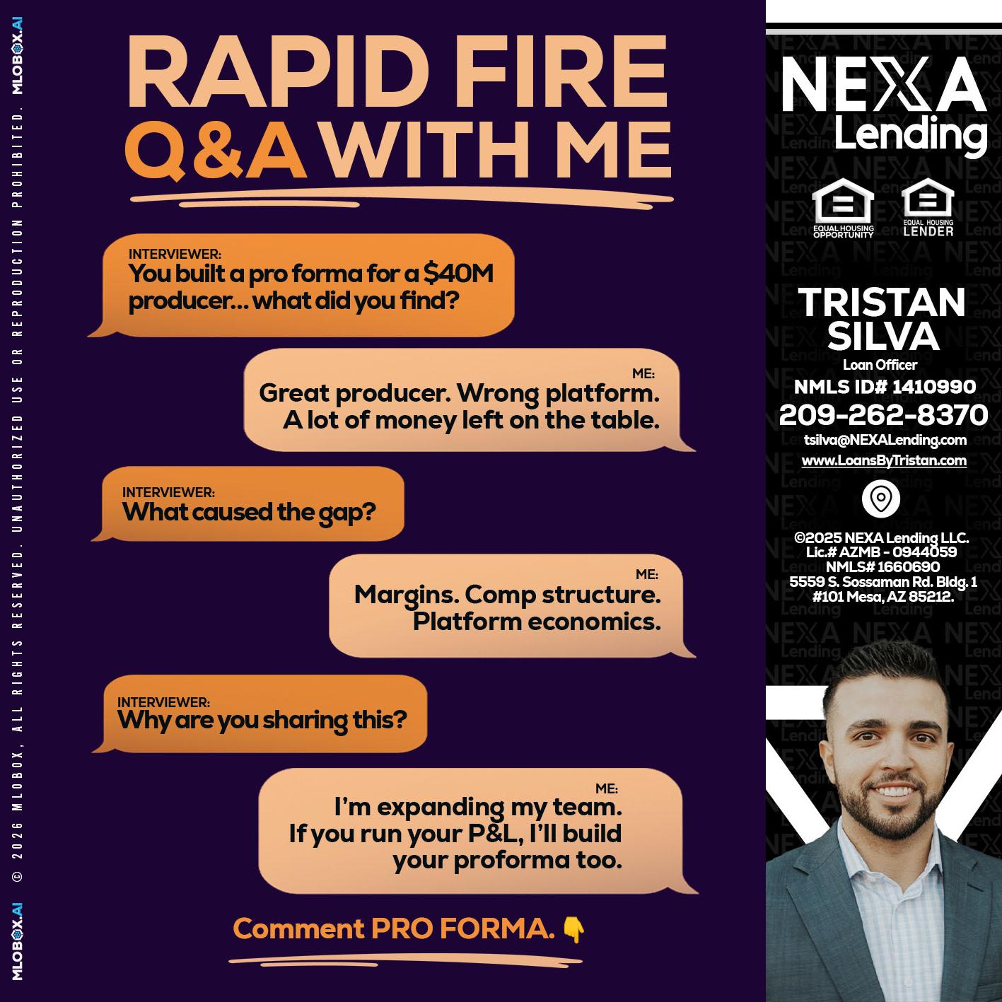 RAPID FIRE - Tristan Silva -Loan Officer