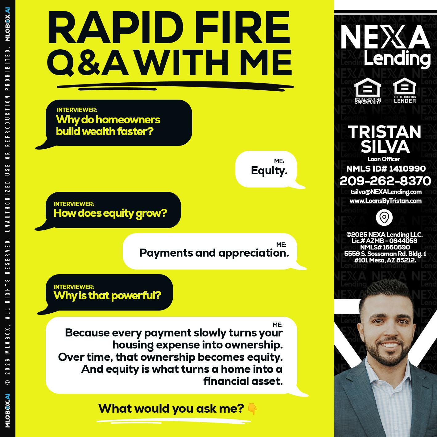 RAPID FIRE Q&A - Tristan Silva -Loan Officer