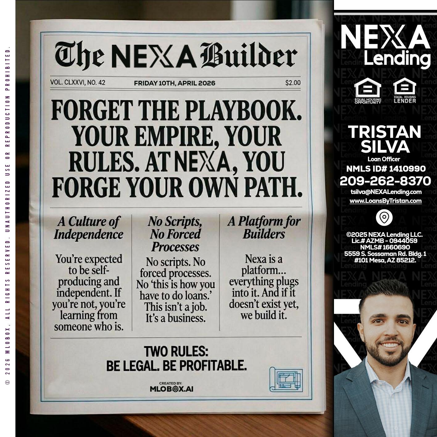 THE NEXA BUILDER - Tristan Silva -Loan Officer
