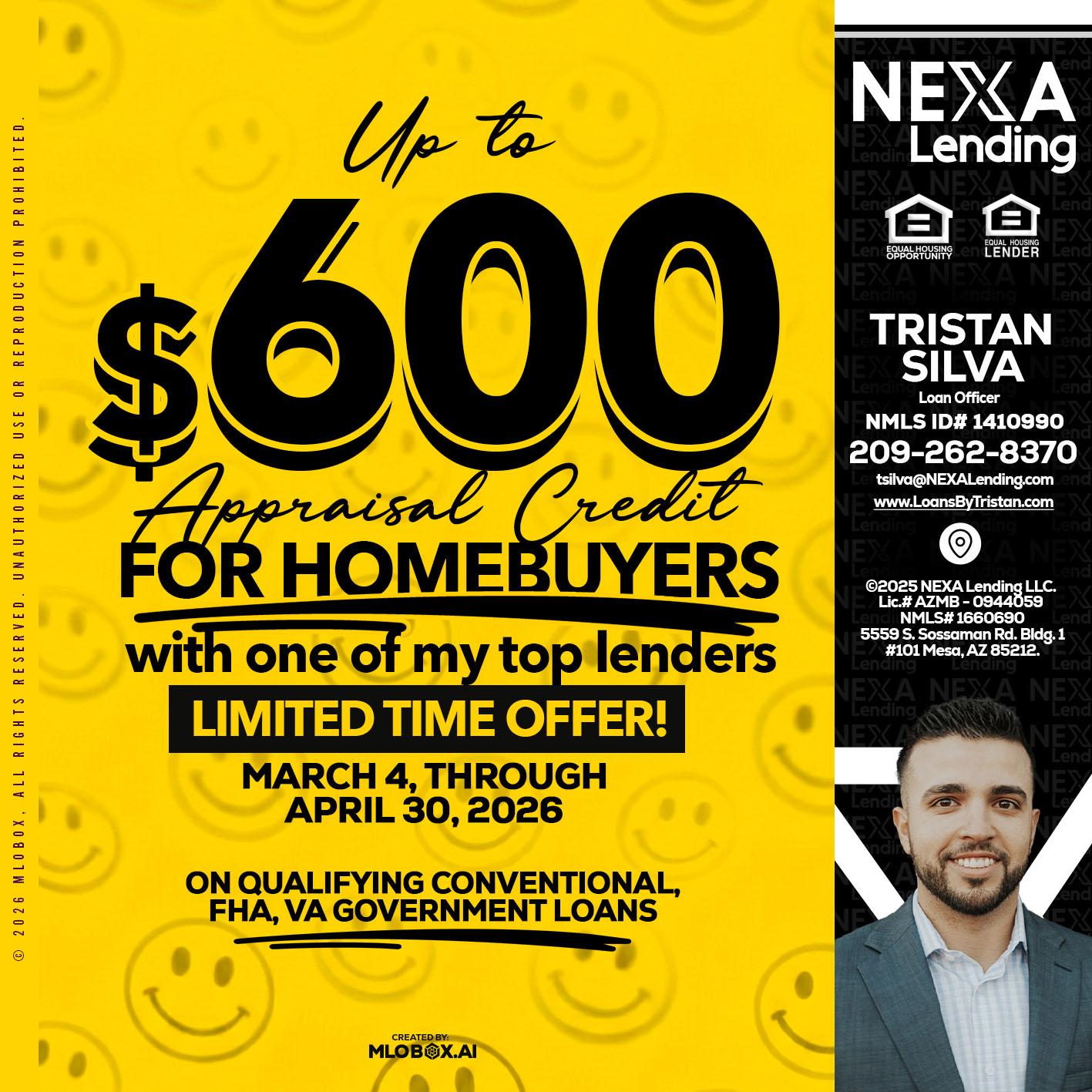 UP TO 600 - Tristan Silva -Loan Officer