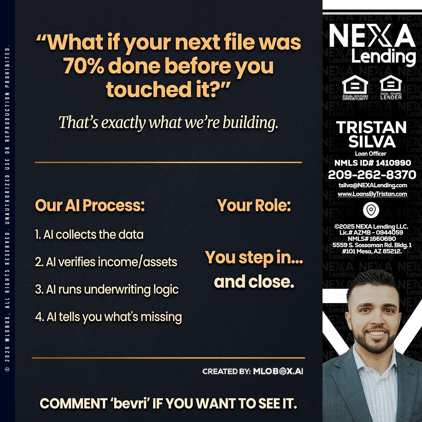 WHAT IF YOUR - Tristan Silva -Loan Officer
