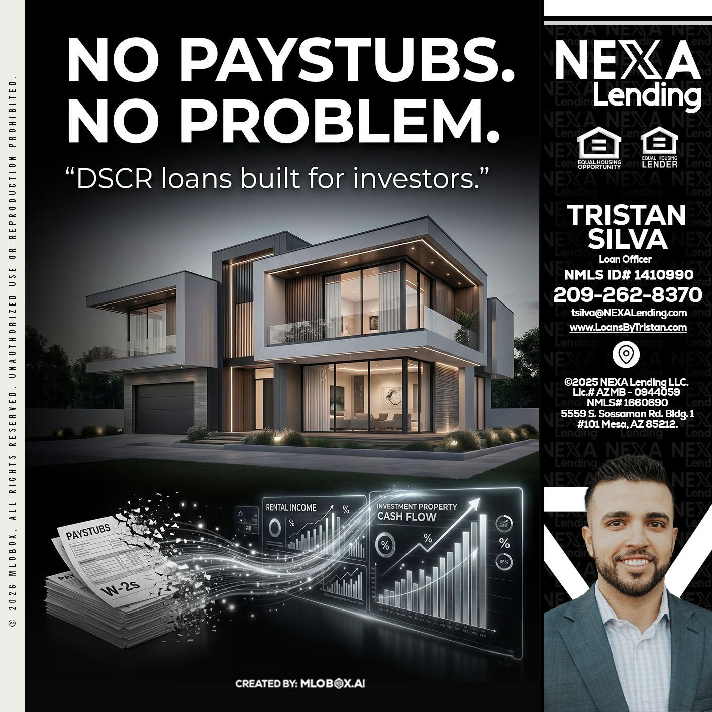 no paystub - Tristan Silva -Loan Officer