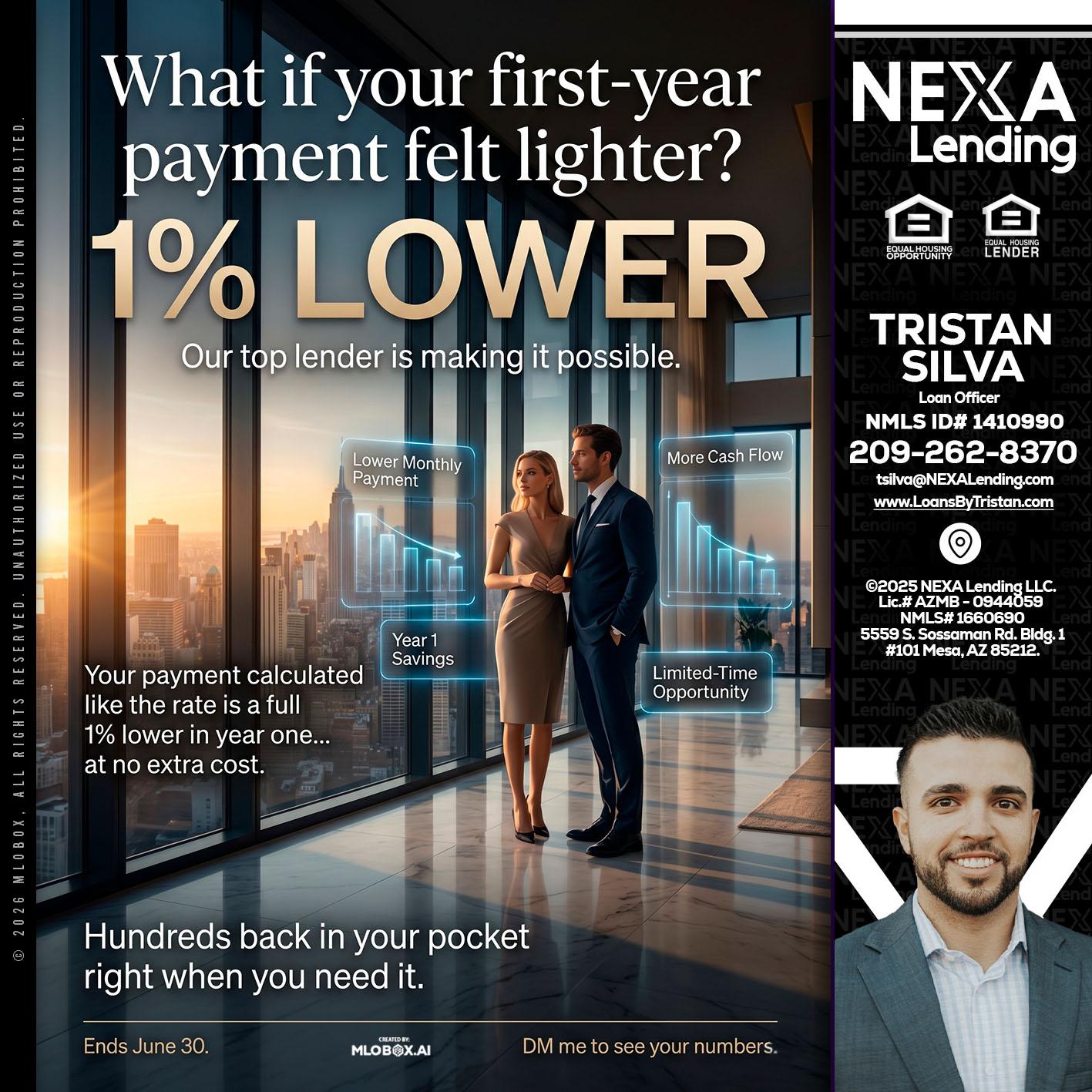 1% LOWER - Tristan Silva -Loan Officer