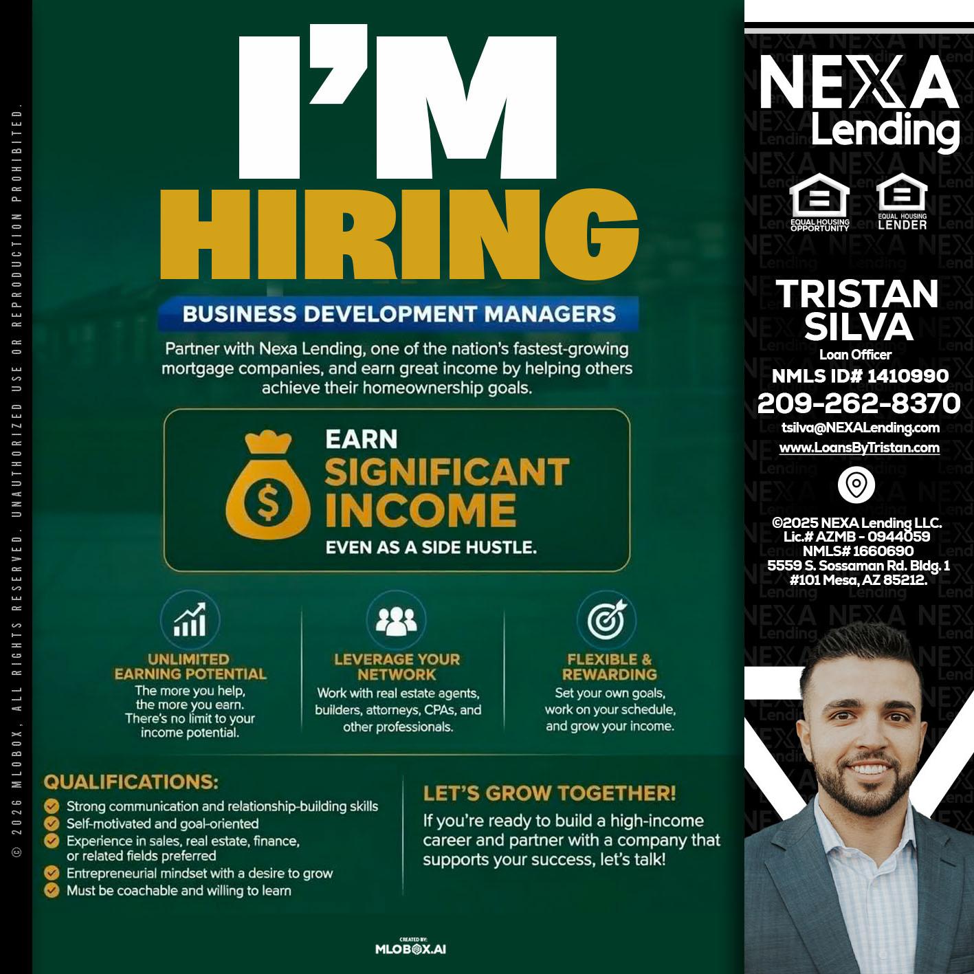 IM HIRING - Tristan Silva -Loan Officer