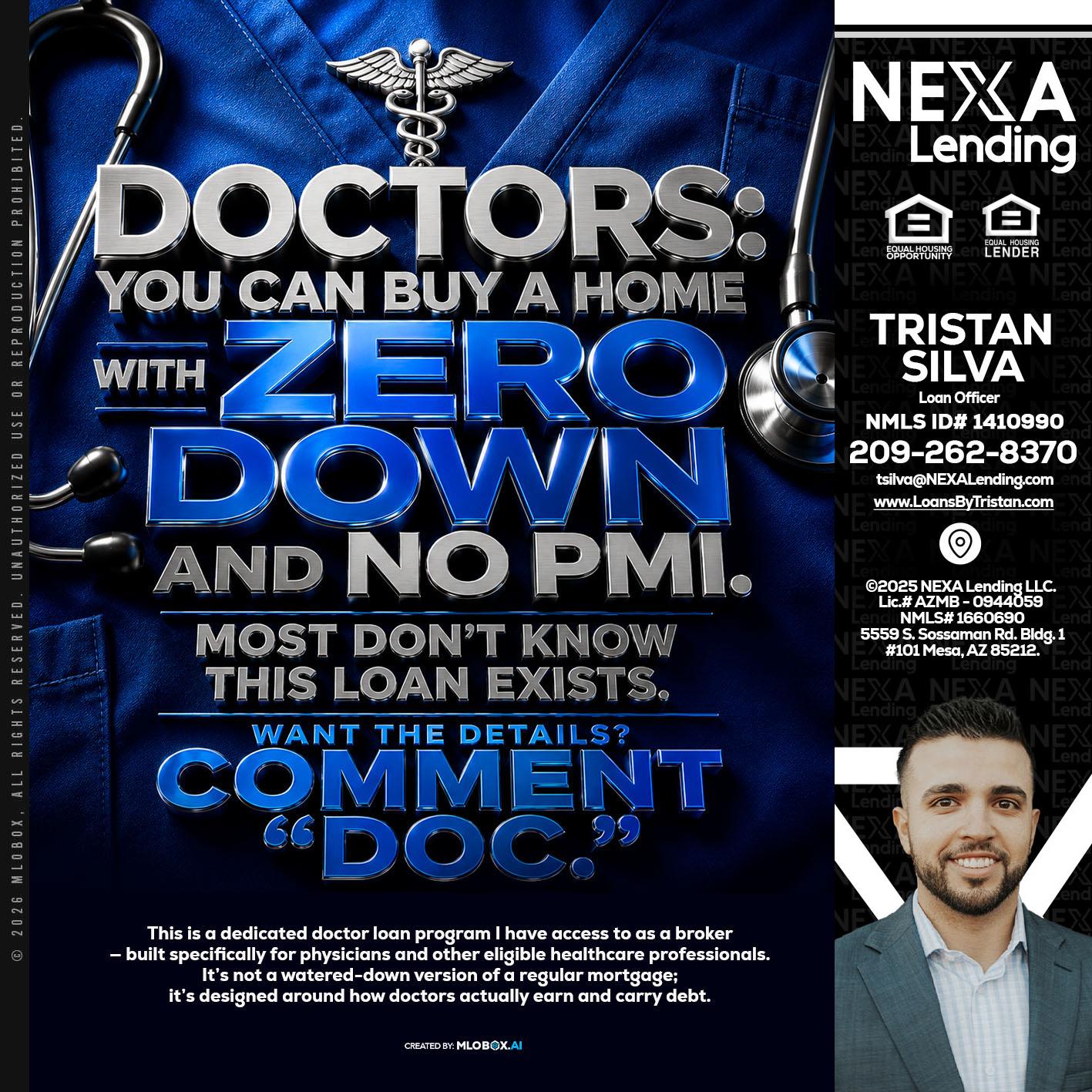 DOCTORS YOU CAN BUY - Tristan Silva -Loan Officer