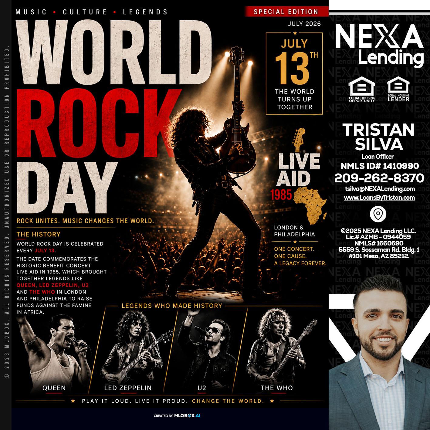 WORLD ROCK MUSIC DAY - Tristan Silva -Loan Officer