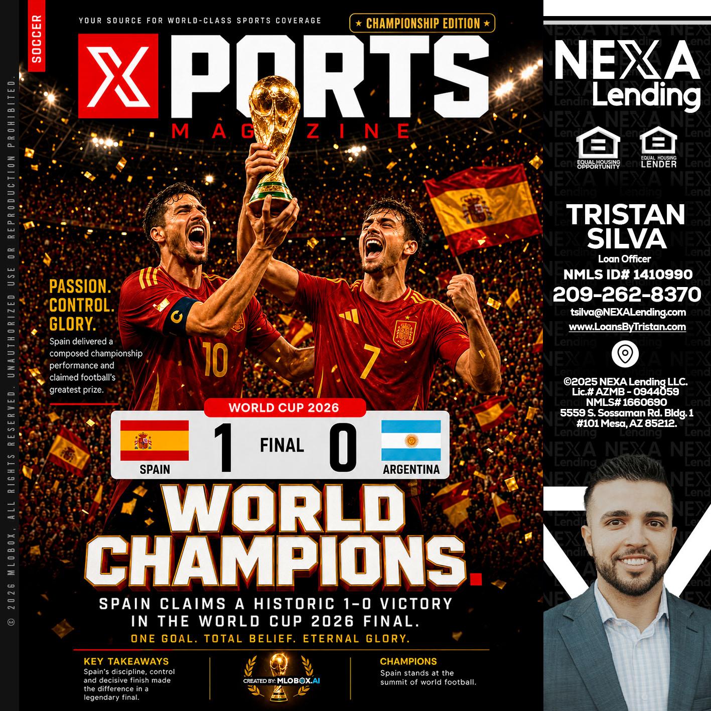 SPAIN CHAMPION - Tristan Silva -Loan Officer