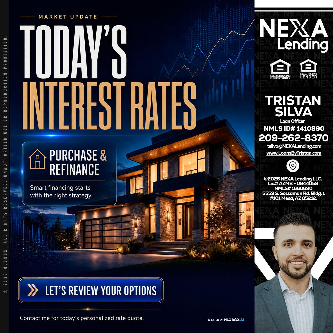 TODAYS RATES - Tristan Silva -Loan Officer