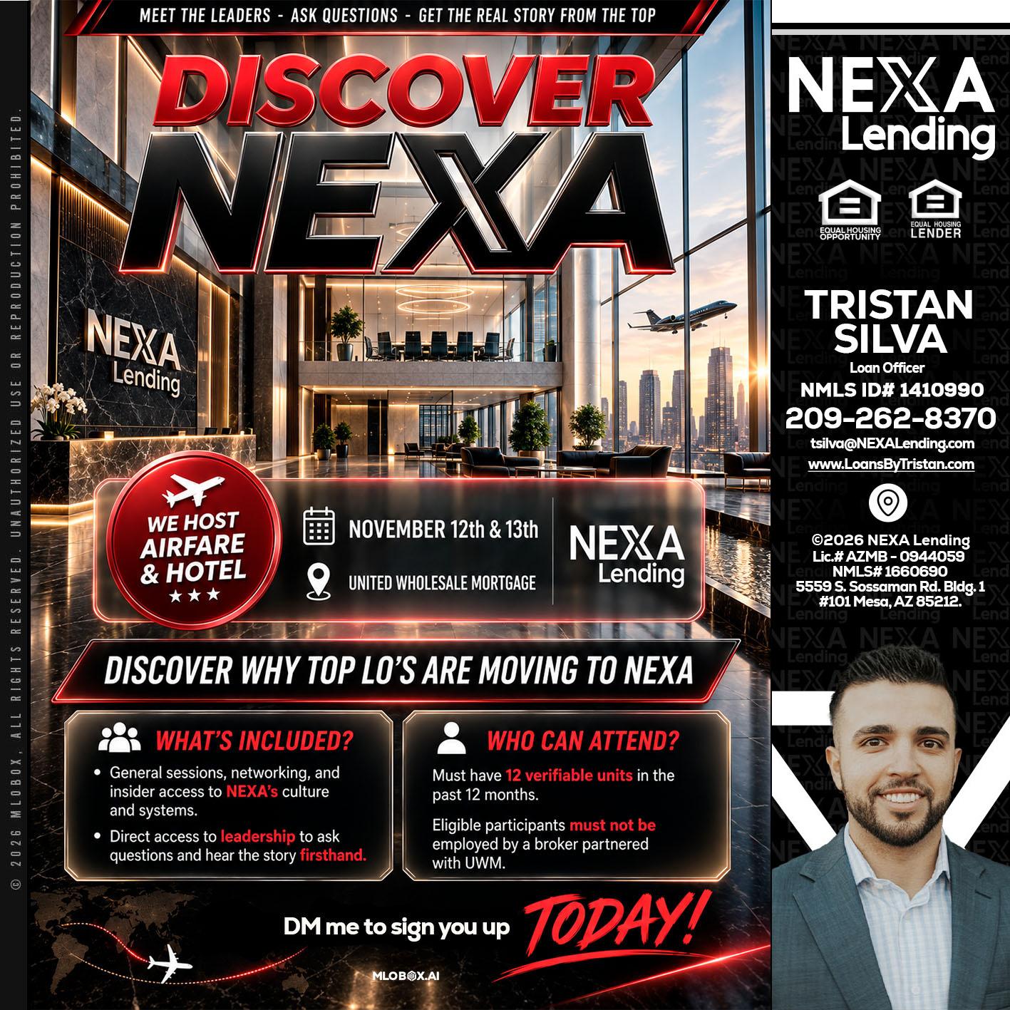 DISCOVER NEXA - Tristan Silva -Loan Officer