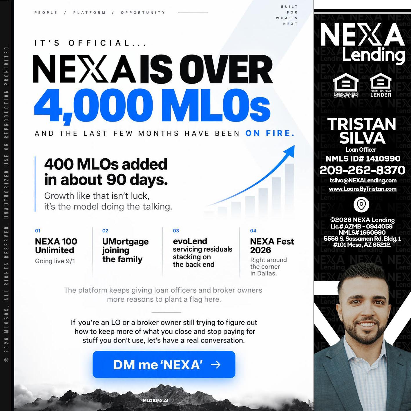 NEXA IS OVER 4000 MLOs - Tristan Silva -Loan Officer